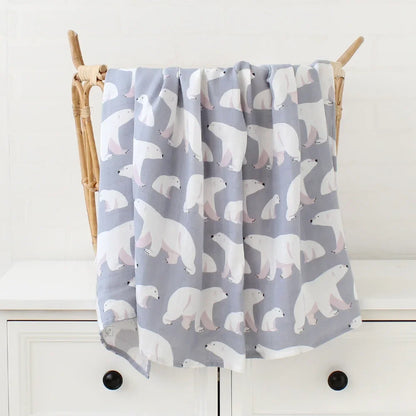 Couverture d'emmaillotage pour bébé en mousseline de bambou – Ultra douce 120 x 120 cm, couverture de naissance, d'emmaillotage et de chambre d'enfant