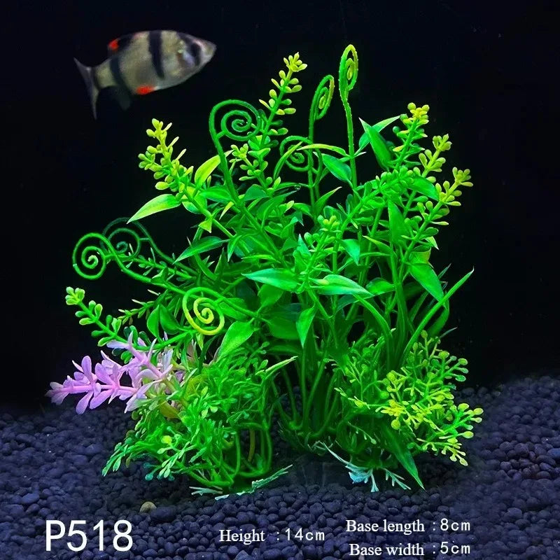 14cm Artificial Aquarium Plants – Plastic Underwater Aquatic Plant & Fish Tank Grass Decorations for Aquascaping, Landscaping & Aquarium Accessories