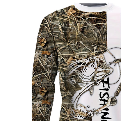 Men's Long Sleeve Fishing Shirt – Casual Crew Neck Outdoor Performance T-Shirt for Fishing, Hiking & Everyday Wear
