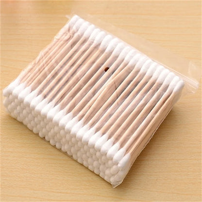 100/500/1000/2000 bastoncillos de algodón de doble punta con palos de madera – para maquillaje, belleza, nariz, oídos y cuidado personal