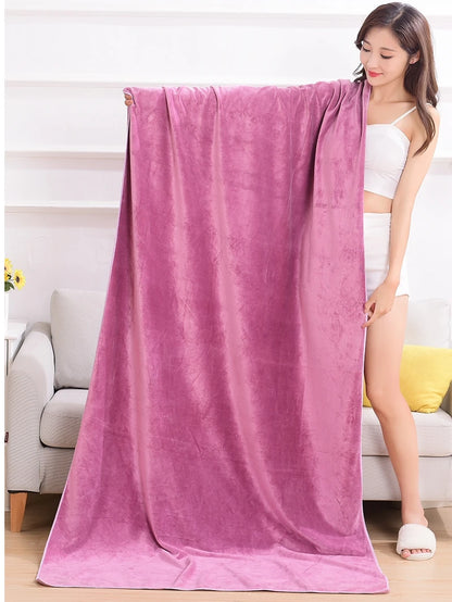 Toalla de baño de microfibra súper grande – Suave, de secado rápido, altamente absorbente para baño, deportes, viajes, playa y uso multiusos, toalla de ducha ligera resistente a la decoloración