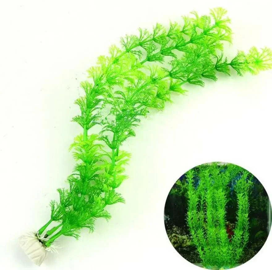 Artificial Green Aquarium Plants – Plastic Water Weed & Grass Decorations for Fish Tanks, Aquatic Landscaping & Aquascaping