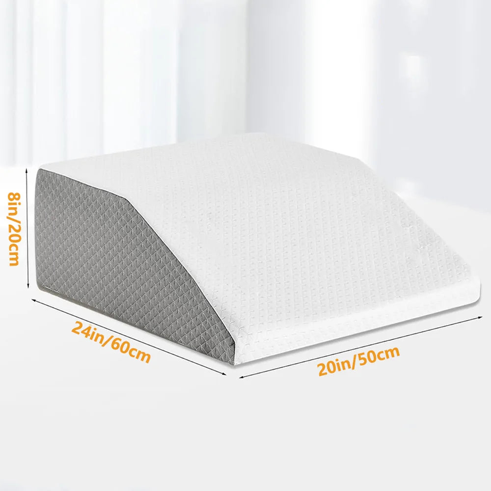 Almohada Elevadora de Piernas – Cuña de Espuma Viscoelástica de 8 Pulgadas para Dormir, para Quienes Duermen de Lado y para Descansar, Cojín de Soporte Ergonómico para Posicionar las Piernas, Confort y Relajación