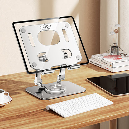 360° Rotating Tablet Stand – Adjustable Foldable Aluminum Holder for iPad Pro, iPad Air, iPad Mini & Smartphones, Desktop Device Stand