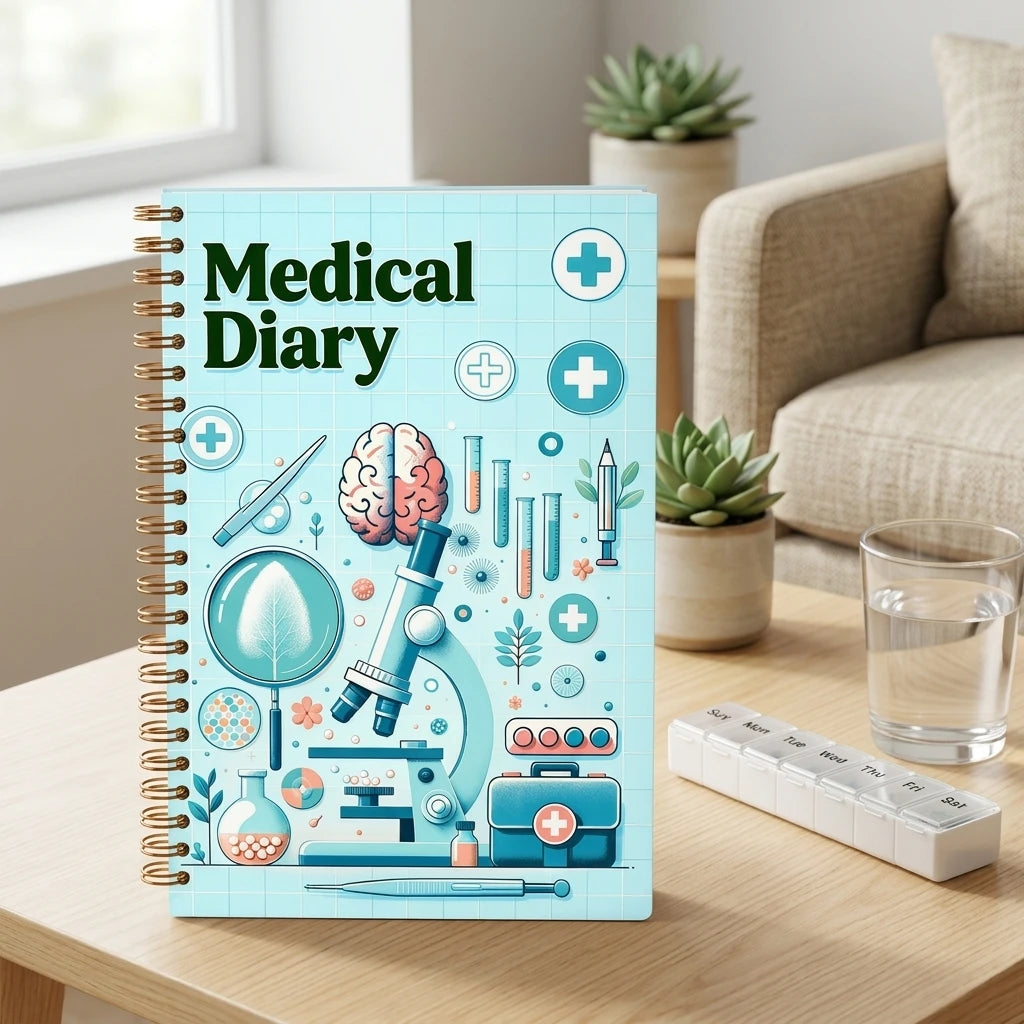 Health Diary Book – Structured Medication Tracker, Symptom Log & Daily Health Management Journal