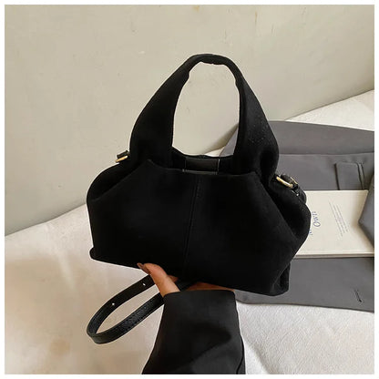 Sac à main bouffant français – Sac à bandoulière givré tendance avec fermoir magnétique, sac à main rétro en forme de nuage, sac à main tendance de style boîte à déjeuner pour femmes pour une utilisation décontractée et quotidienne