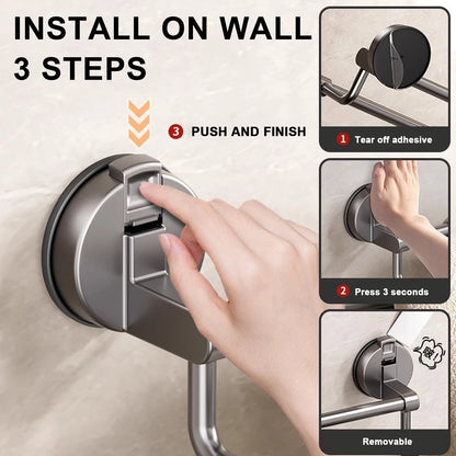 Toallero de Ventosa para Pared, sin Taladro, para Baño, Barra de Toalla de 30/40/50cm, Soporte que Ahorra Espacio