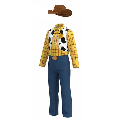 Western Cartoon Cosplay Costume Set – Top, Pants, Hat & Cape