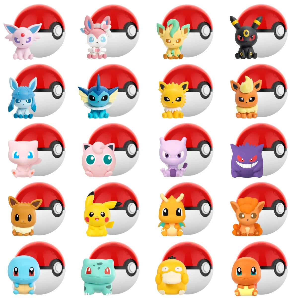 Pokémon Anime Poké Ball Action Figures – Mini Dolls (Dragonite, Sylveon, Gengar, Vulpix) Genuine Original Model Ornament Toy Gift