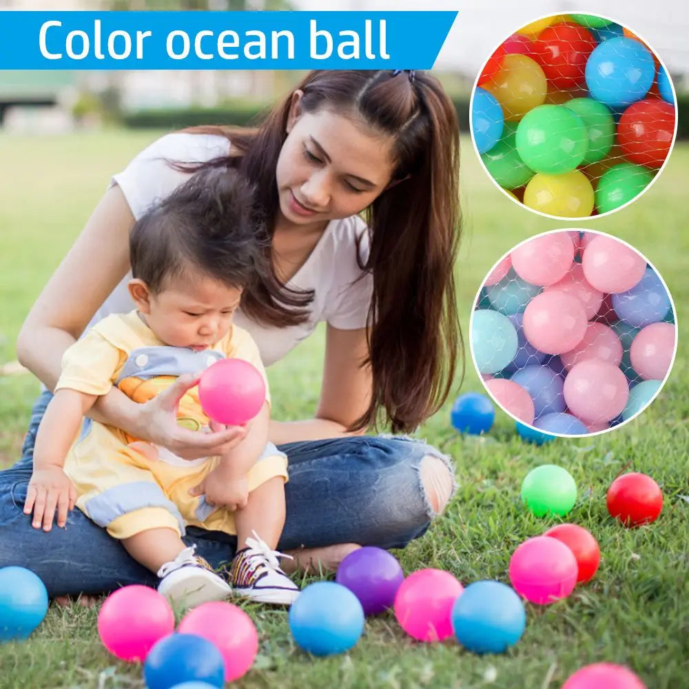 100Pcs Soft Colorful Water Pool Ocean Wave Balls – Outdoor Sports Inflatable Stress Relief Air Balls for Kids, Eco-Friendly Funny Toy Set