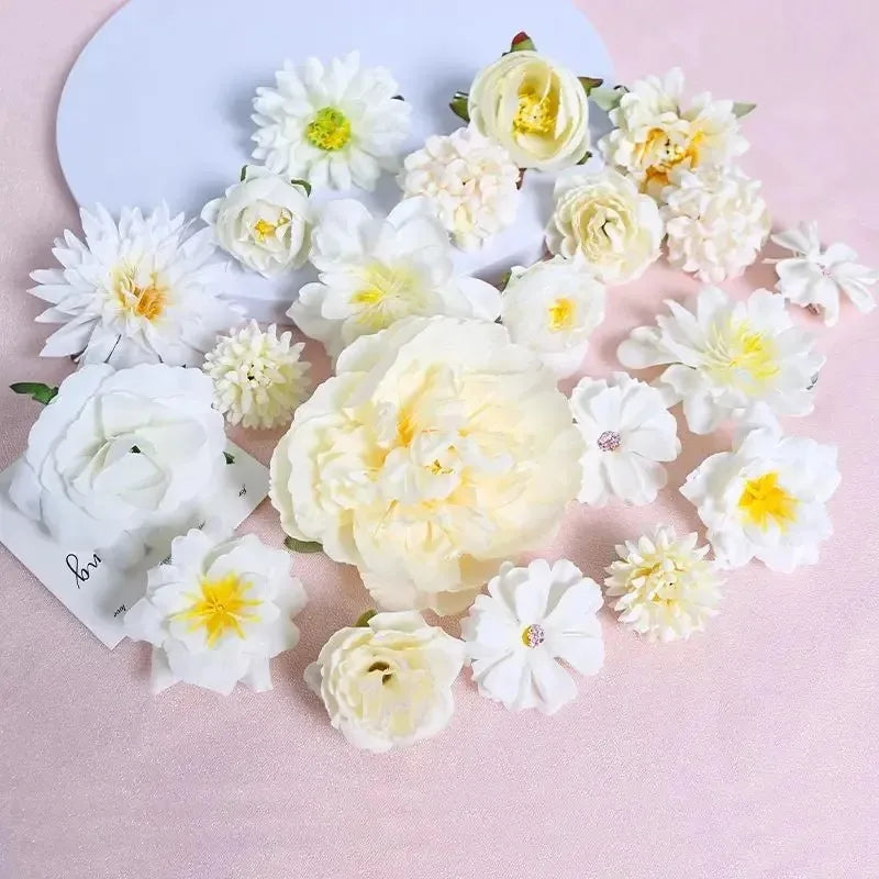 Lot de fleurs de roses artificielles en soie – 3/21 roses artificielles pour bouquets DIY, mariages et décoration intérieure