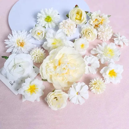 Lot de fleurs de roses artificielles en soie – 3/21 roses artificielles pour bouquets DIY, mariages et décoration intérieure