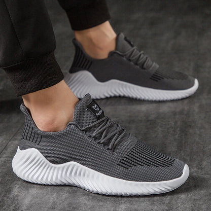Baskets Blanches Décontractées pour Homme – Chaussures de Marche Respirantes Légères, Baskets de Sport Tendance avec Grandes Tailles