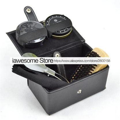 Professional Shoe Care Kit – Portable Leather Shoe Cleaning & Polishing Set with Brush, Shoehorn & Shine Tools for Boots & Sneakers