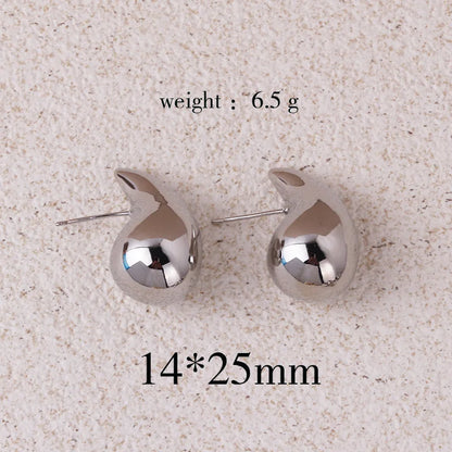 Pendientes de gota de agua gruesos en color dorado de moda 2024 – Pendientes colgantes de lágrima brillantes para mujer, accesorios de joyería de moda llamativos, pendientes de estilo personal y regalo