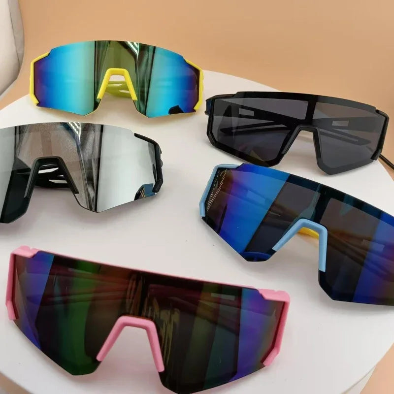 Kids' Colorful Lens Sunglasses – UV Protection Sports Eyewear for Boys & Girls, Trendy Outdoor Cycling Sun Shades