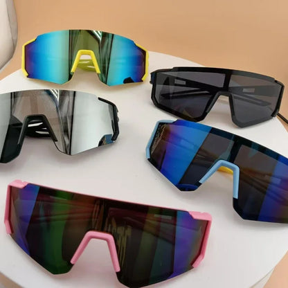 Kids' Colorful Lens Sunglasses – UV Protection Sports Eyewear for Boys & Girls, Trendy Outdoor Cycling Sun Shades