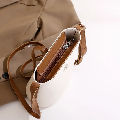 Bolso de cuero sintético suave para mujer, bandolera de gran capacidad con bolsillo para el móvil