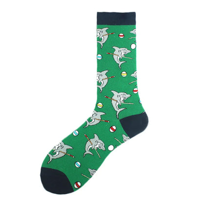 Funny Cotton Novelty Crew Socks – Alien, Planet, Shark, Dinosaur, Skateboard & Math Designs for Men & Women