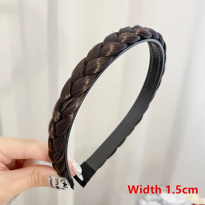 Diadema Bohemio Trenzado Sintético para Mujer Banda de Pelo Elástica para Fiestas y Cosplay