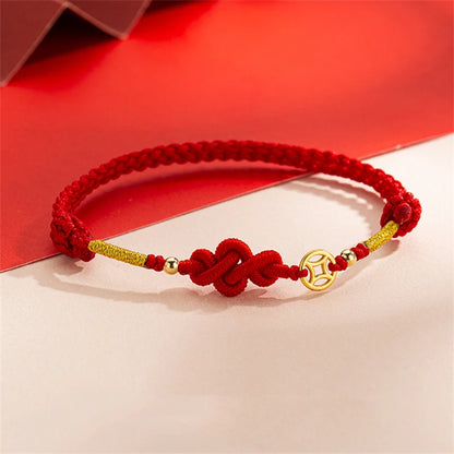 Pulsera de cuerda roja con nudo de la suerte – Pulsera de hilo ajustable hecha a mano para mujeres y hombres, regalo de joyería amuleto de la amistad