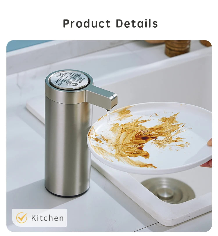 270ml Automatic Touchless Soap Dispenser – Smart Infrared Sensor Liquid Soap Dispenser with 304 Stainless Steel for Kitchen & Bathroom