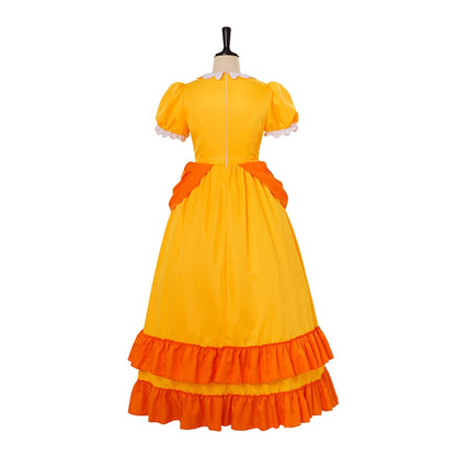 Super Daisy Cosplay Costume – Japanese Game Princess Dress (Women’s Halloween/Carnival Stage & Masquerade Outfit)
