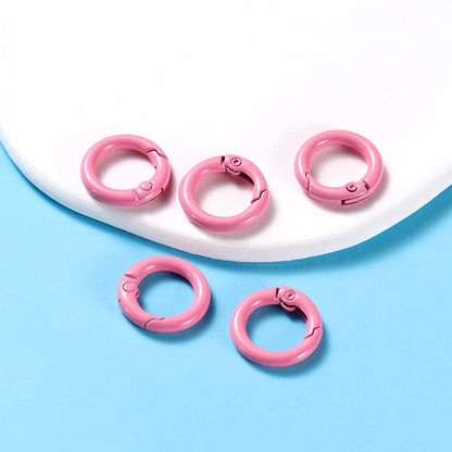 5-Piece Metal Spring O-Ring Carabiner Keychain Clips – Openable Round Buckle Connectors for DIY Keychains, Dog Chains & Jewelry Making