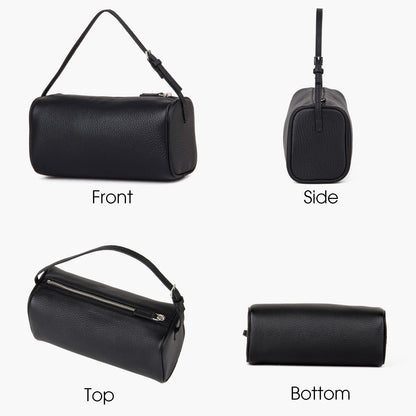Donna-in Genuine Cowhide Leather Handbag – Women’s Full Grain Leather Top Handle Bag with Shoulder Strap, Luxury Soft Sheepskin Lining, Elegant Vintage Purse for Daily Use, Work & Fashion Styling