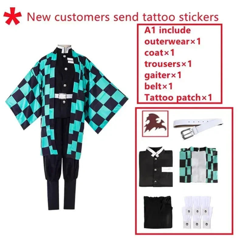 Tanjiro Kamado Inspired Cosplay Costume – Demon Slayer Anime Outfit for Kids & Adults Halloween Roleplay Gift Suit