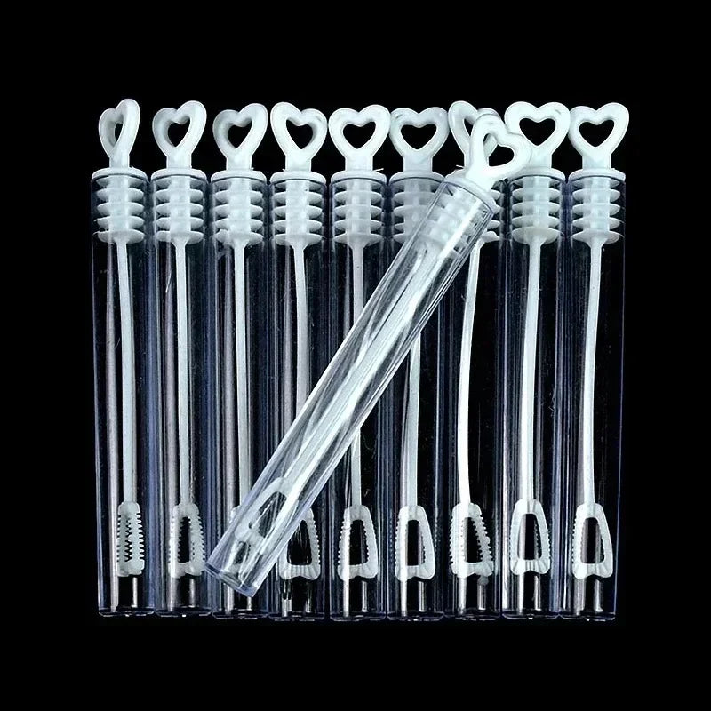 10/100PCS Heart Shape Bubble Soap Bottles – Mini Bubble Wands Wedding Favors for Guests | Birthday Party Decorations & Kids Toys
