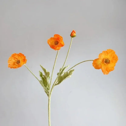 Artificial Poppy Flowers – Realistic Silk Faux Long Stem Flowers for Home Décor, Garden, Wedding Bridal Bouquets, Party Decoration & DIY Floral Arrangements