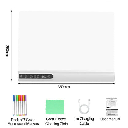 Rechargeable LED Drawing Board for Kids – Neon Glow Doodle Pad with Clock & Auto-Off Timer, Creative Birthday and Christmas Gift