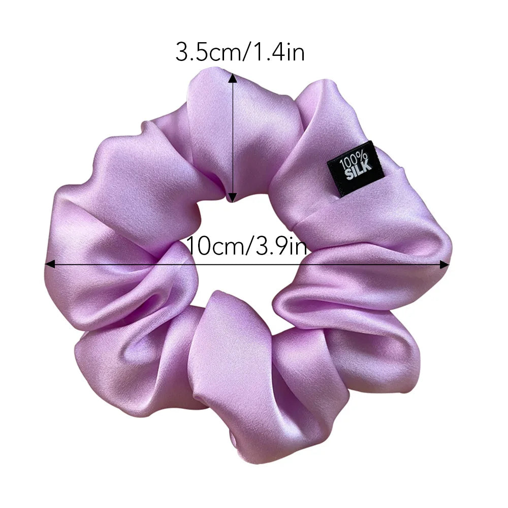 Goma para el pelo 100% seda Mulberry – 19 Momme, elástico grande para mujeres y niñas | Accesorio de lujo de seda para coleta