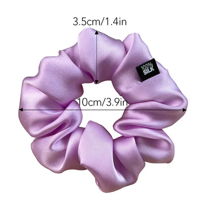 Goma para el pelo 100% seda Mulberry – 19 Momme, elástico grande para mujeres y niñas | Accesorio de lujo de seda para coleta