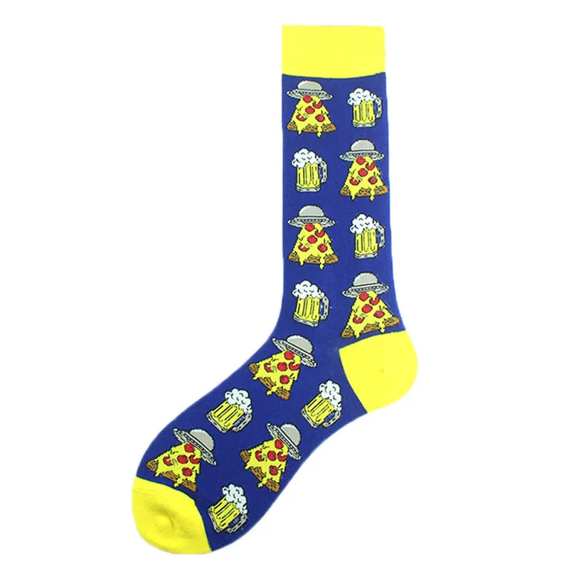 Funny Cotton Novelty Crew Socks – Alien, Planet, Shark, Dinosaur, Skateboard & Math Designs for Men & Women