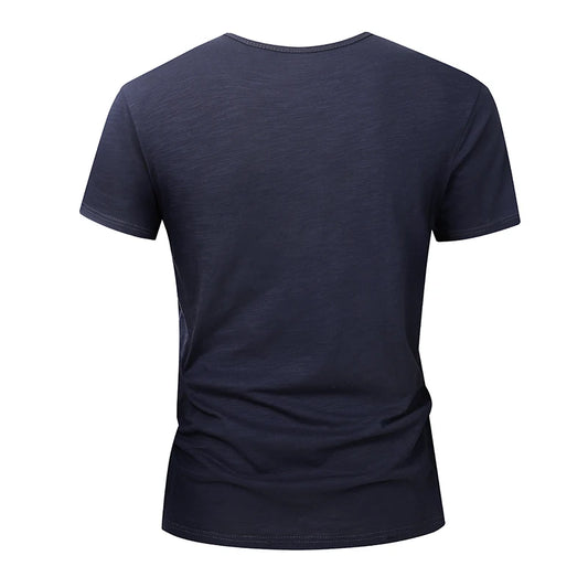 T-shirt 100 % coton pour homme – T-shirt décontracté doux à manches courtes, haut d'été respirant en noir et blanc pour tous les jours