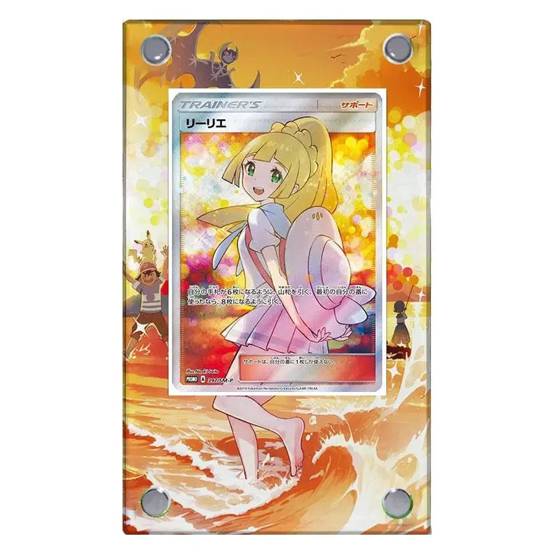 Expositor de metacrilato para cartas Pokémon – Psyduck, Bulbasaur, Mewtwo, Charmander y soporte protector para cartas de personajes