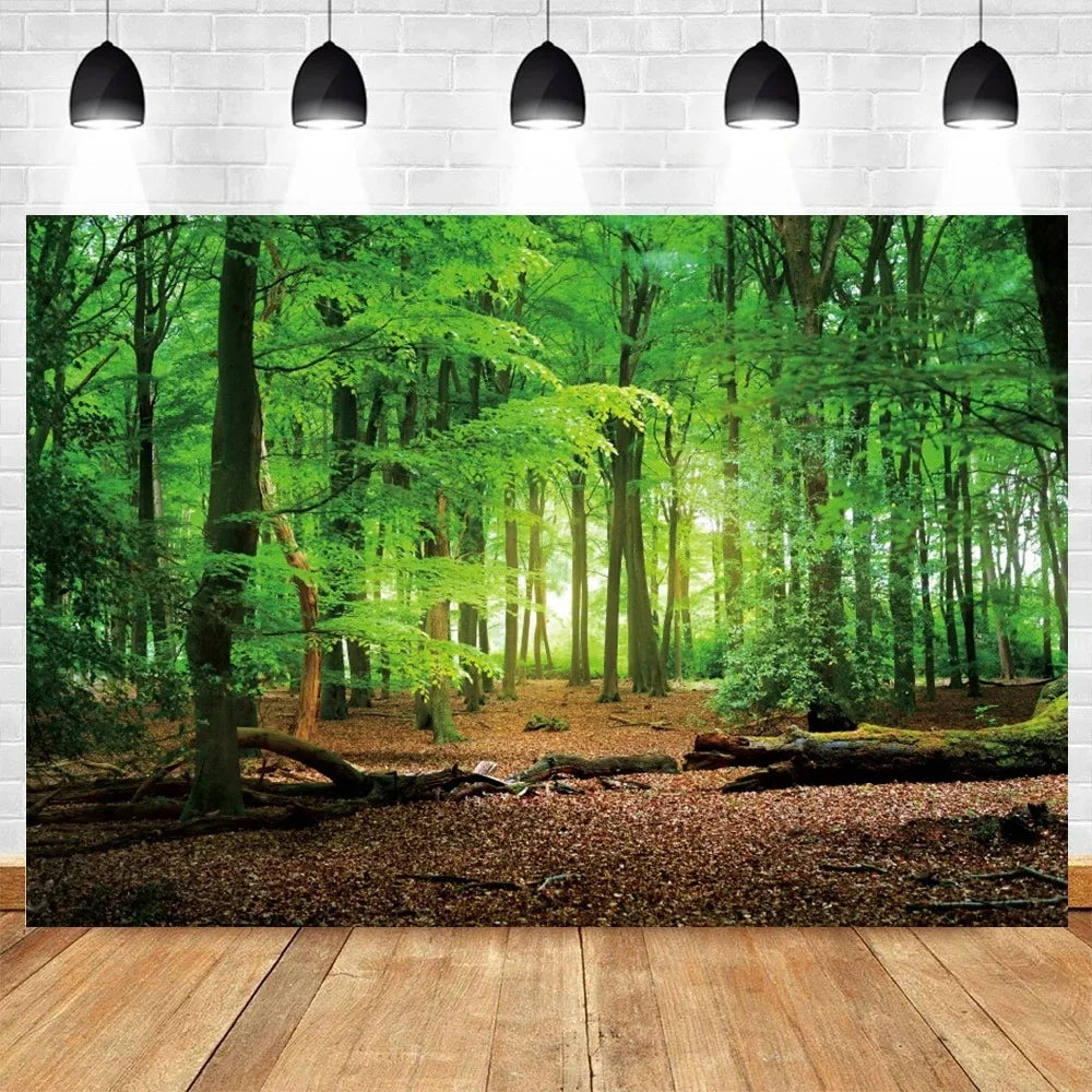 Tropical Jungle Rainforest Backdrop – Spring Forest Photography Background for Camping, Adventure, Birthday Parties & Photo Studio Decor