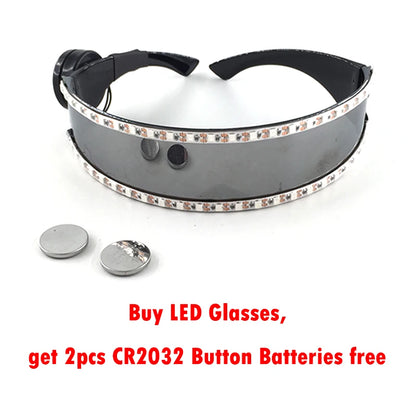 Gafas LED ciberpunk luminosas – Gafas futuristas con luz para cosplay, raves y fiestas de Halloween