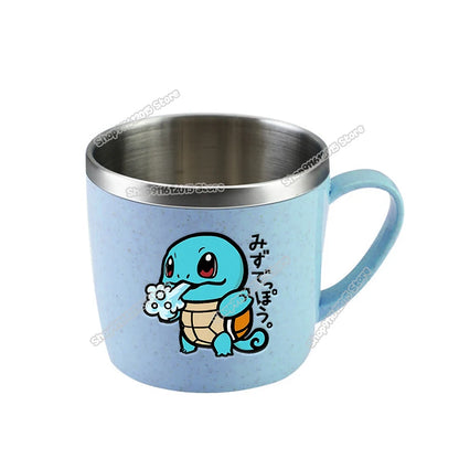 Pokémon Stainless Steel Mug – Pikachu, Snorlax & Eevee Cartoon Drink Cup