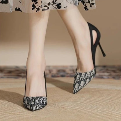 Women's Embroidered Pointed Toe High Heel Sandals Luxury Summer Dress Shoes