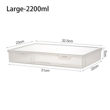 Caja organizadora de plástico transparente – Contenedor portátil a prueba de polvo para documentos, papelería y accesorios
