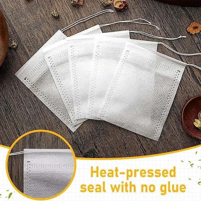100-1000pcs Disposable Tea Filter Bags – Nonwoven Drawstring Tea Strainer Bags, Single Use Loose Leaf Tea Bags for Coffee, Herbs, Spices & Kitchen Brewing Accessories