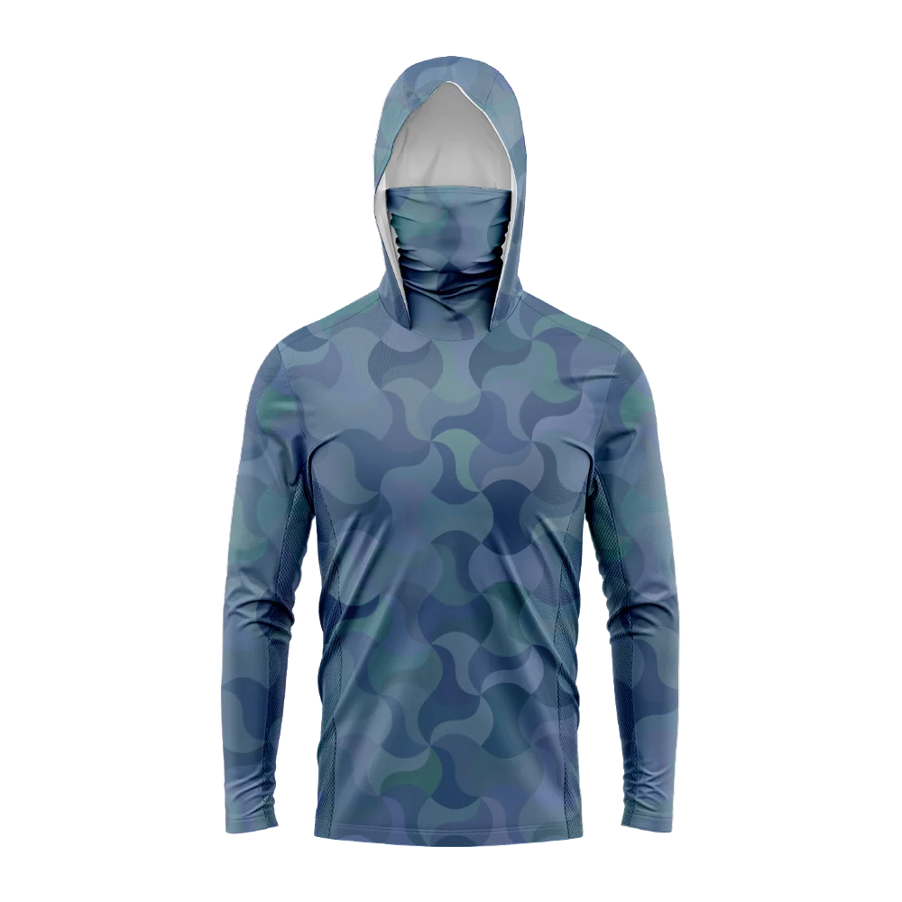 Men's Hooded Fishing Shirt – Long Sleeve UV Protection Performance Fishing Apparel for Outdoor & Angling