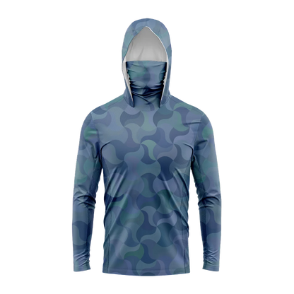 Men's Hooded Fishing Shirt – Long Sleeve UV Protection Performance Fishing Apparel for Outdoor & Angling