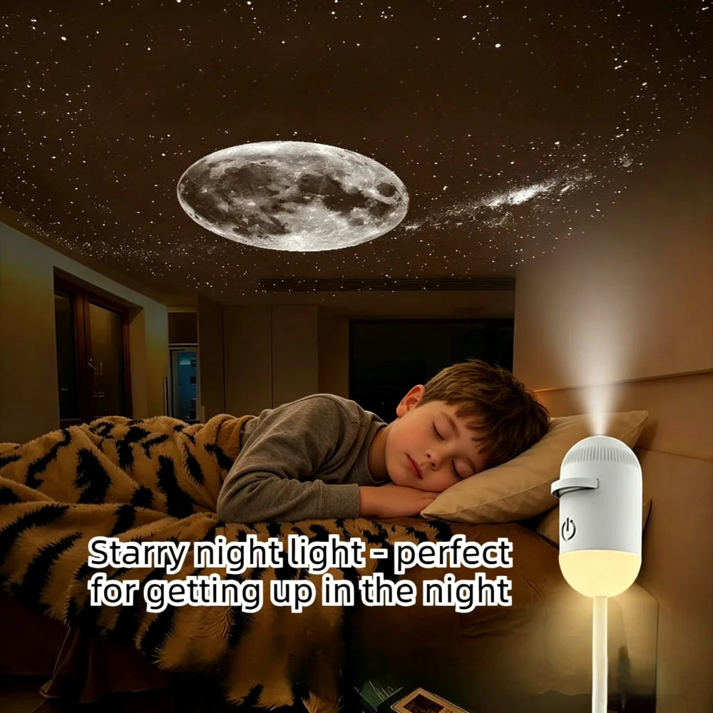 2-in-1 Galaxy Star Projector Night Light – Mini Starry Sky Ambient Lamp for Bedroom, Sleep & Home Decoration