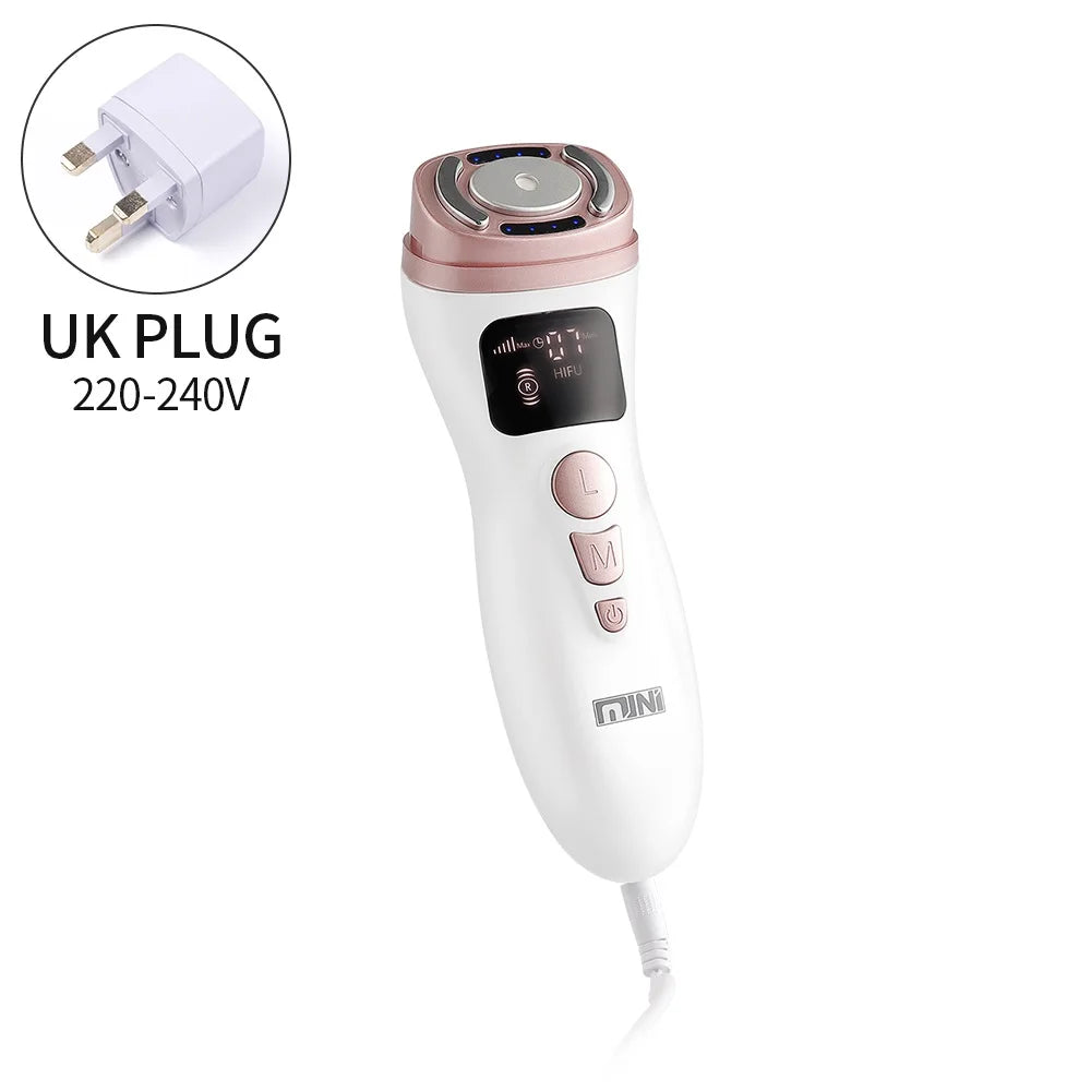 Mini HIFU Facial Lifting Device – Ultrasonic RF EMS Skin Tightening & Anti-Wrinkle Massager for Home Use
