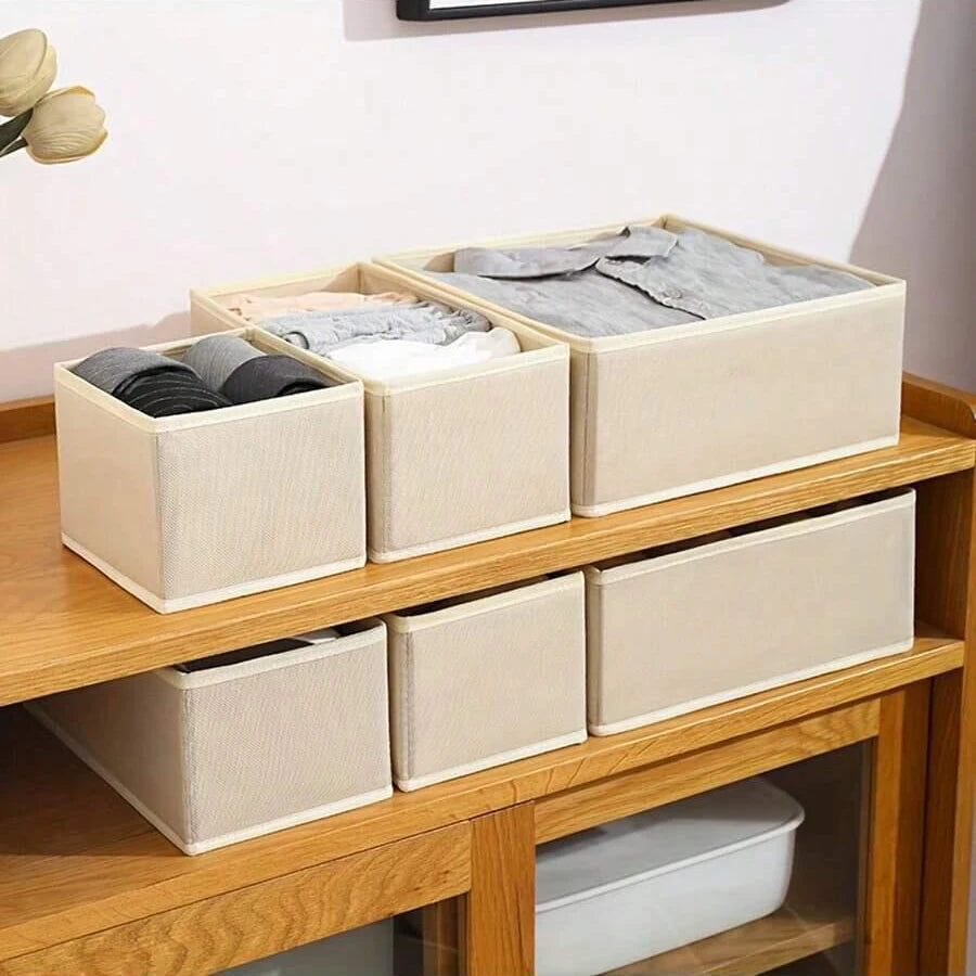 Juego de organizadores plegables de ropa interior de 6/12 piezas – Cajas de almacenamiento para cajones para sujetadores, calcetines, ropa interior y organización de armarios