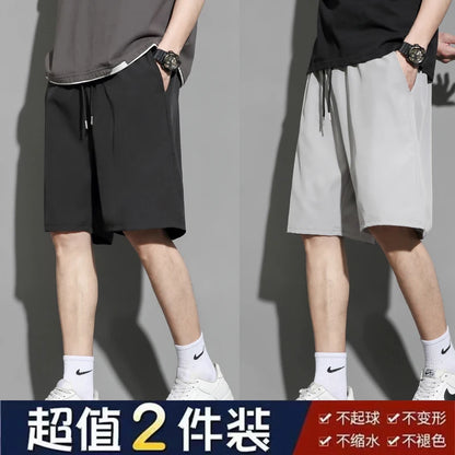 Men's Ice Silk Quick-Dry Beach Shorts – Lightweight Breathable Elastic Waist Casual Summer Shorts